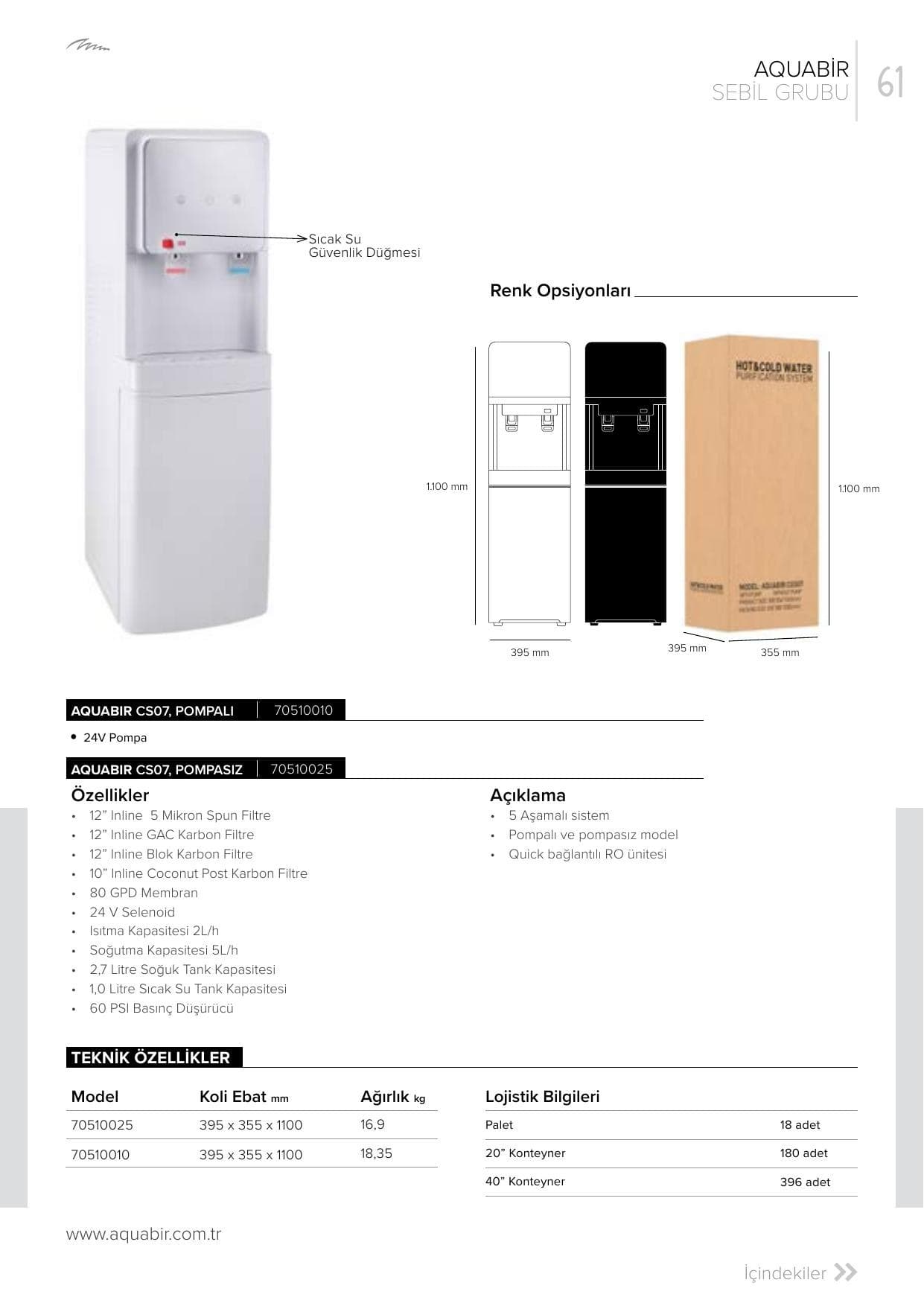 AQUABİR CS07 Ayaklı Sebil